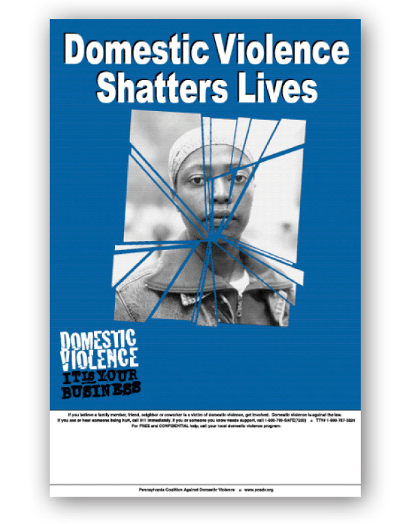 Domestic Violence Shatters Lives (Black)