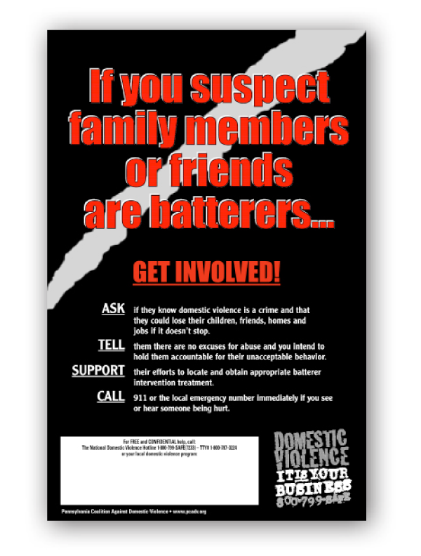 If you suspect family members or friends are batterers …