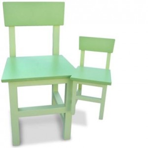 Two green chairs